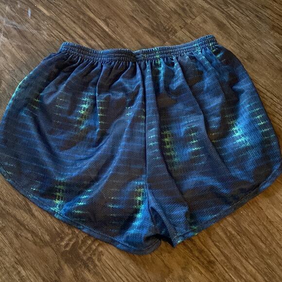 Nike Girls Running Shorts Mesh Blue Green Active elastic Kids Youth Medium - Picture 5 of 5
